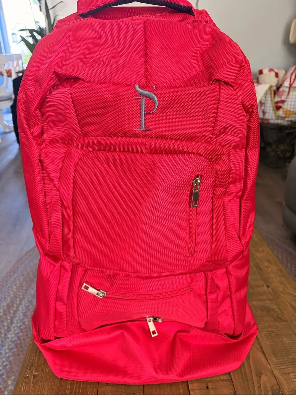 Sole Premise Men's Red Backpack with Top 'P' Logo - Travel & Work